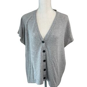 Signify Gray Button-Up Cardigan top Size XL